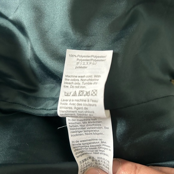 J Crew Hunter Green Teddy Bear Plush Sherpa Zip Up Fur Jacket SZ S - Picture 7 of 7